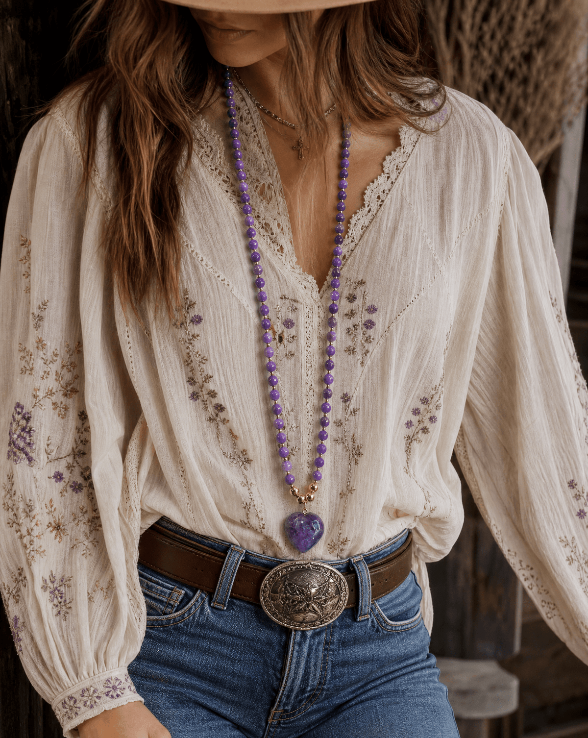 Natural gemstone jewelry: amethyst heart necklace – Phoebe's