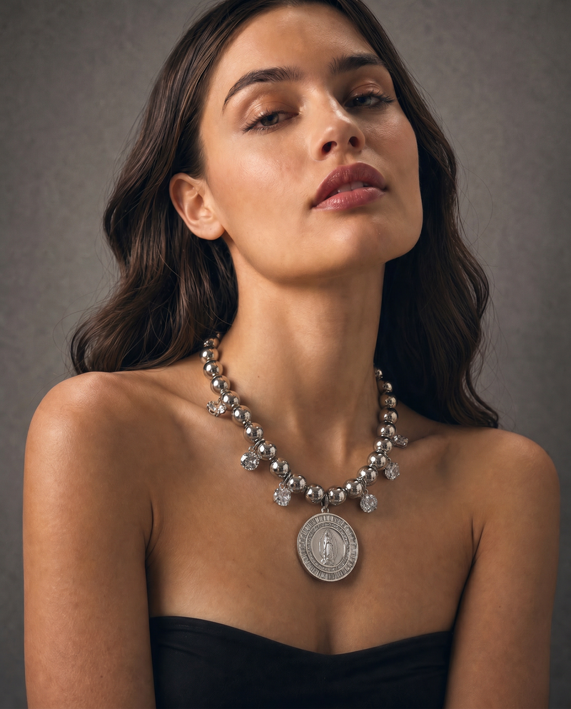 Miraculous Virgin Mother of Pearl Necklace