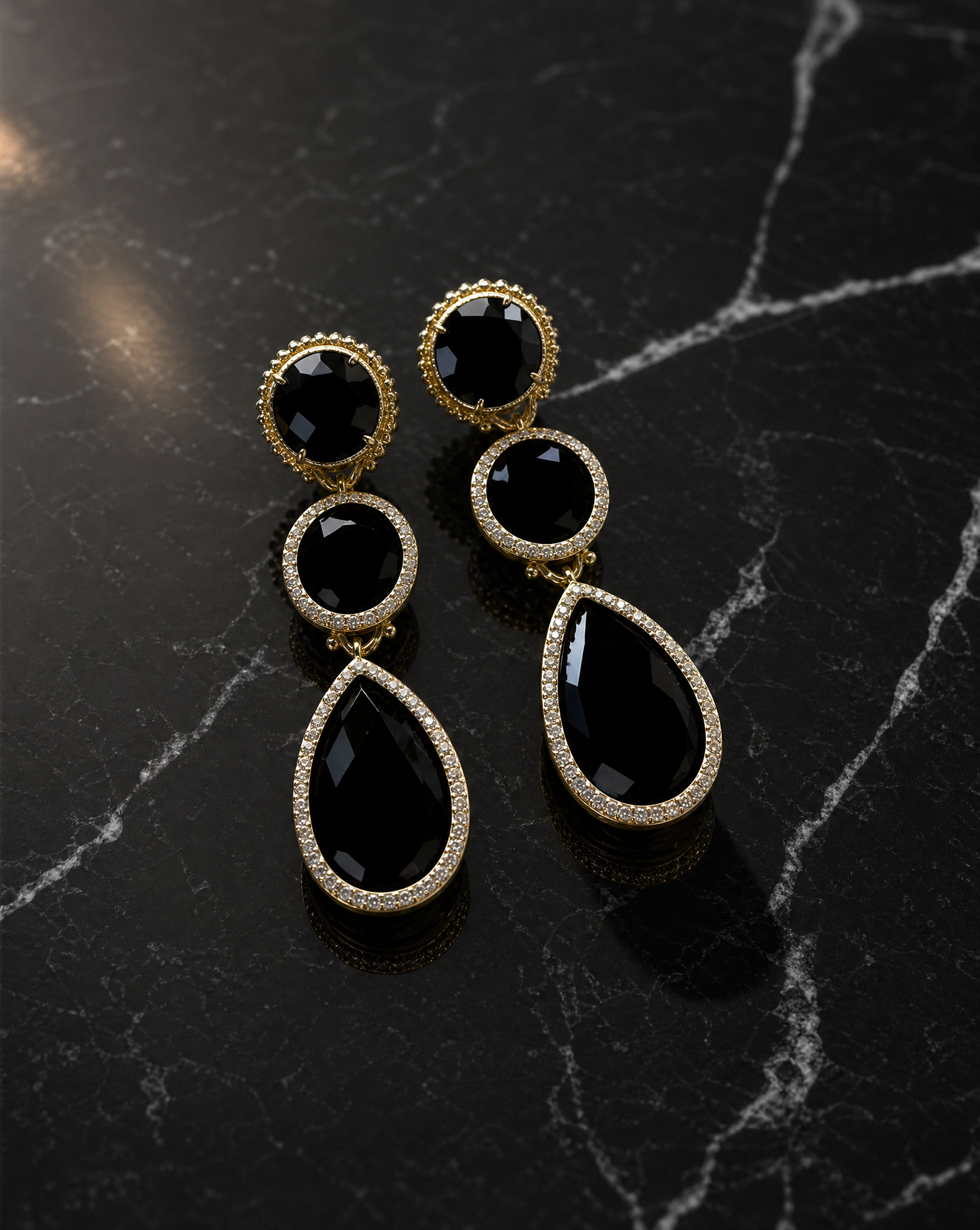 Statement Gemstone Dangle Earrings
