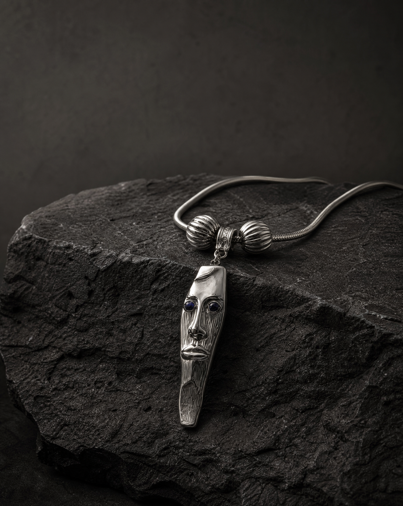 Sculptural Face Necklace | Boho Statement Jewelry