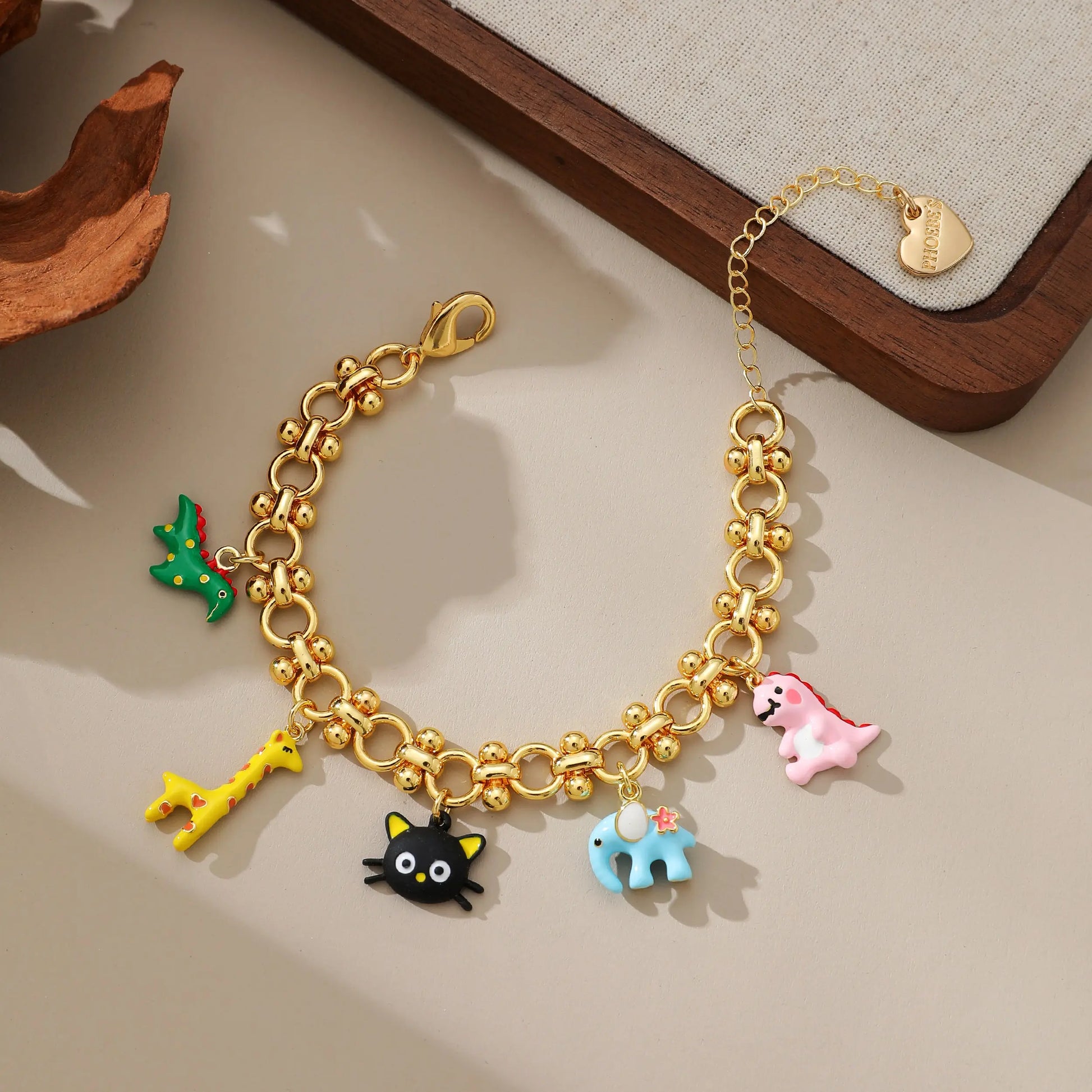 Funny Chain Pendants 18K Gold Plated Animal Charm Bracelet