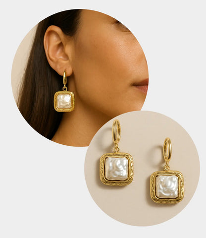 18K Gold-Plated Catholic Medal Earrings PHOEBE'S 