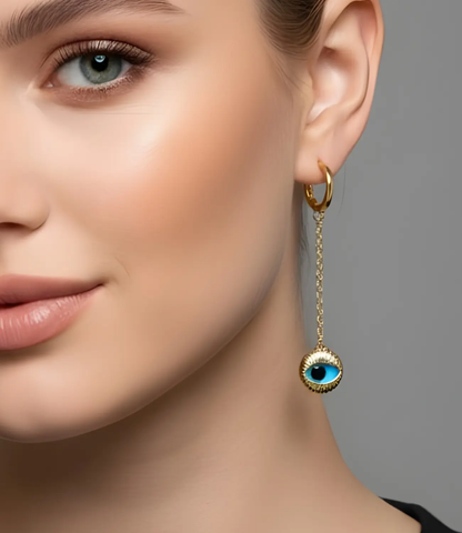 18K Gold-Plated Earrings with a Protective Eye Amulet PHOEBE'S 