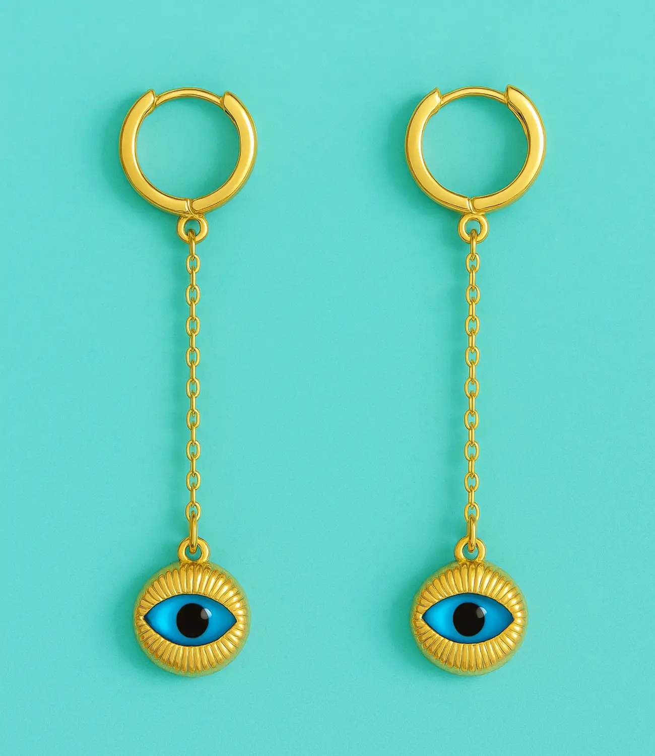 18K Gold-Plated Earrings with a Protective Eye Amulet PHOEBE'S 