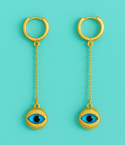 18K Gold-Plated Earrings with a Protective Eye Amulet PHOEBE'S 