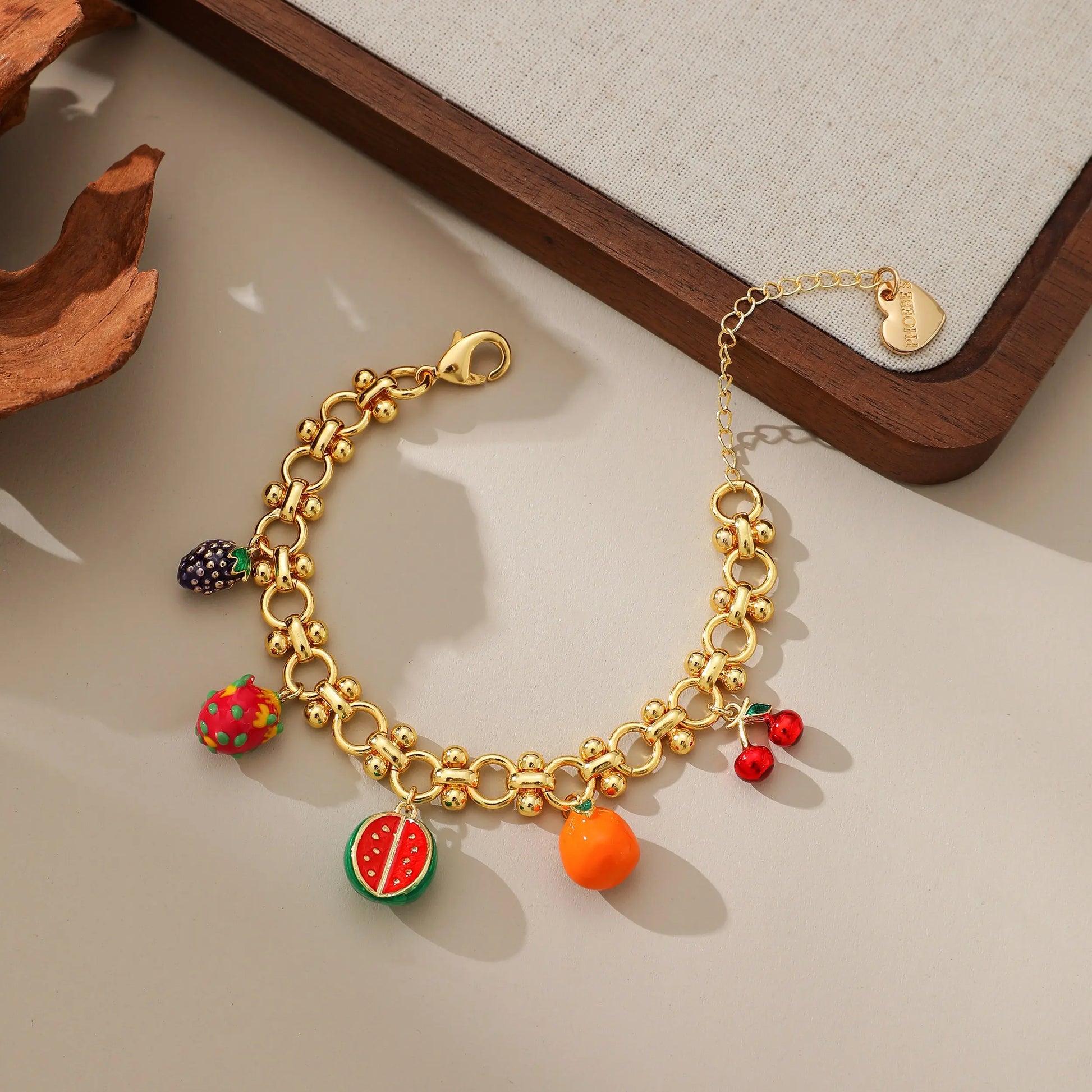 18K Gold Plated Fruit Charms Bracelet PHOEBE'S