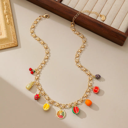 18K Gold Plated Fruit Charms Necklace PHOEBE'S