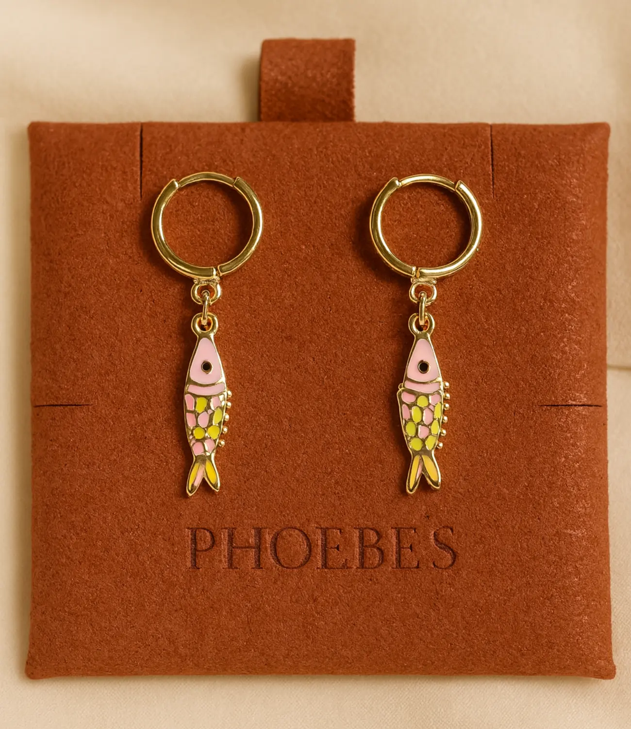 18K Gold-Plated Minimalist Earrings – Pink and Blue Version PHOEBE'S 
