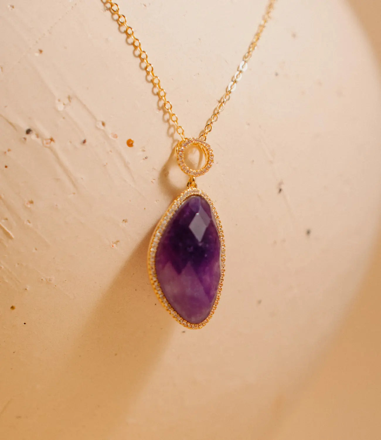 18K Gold-Plated Natural Stone Necklaces – Drops of Light Collection PHOEBE'S 