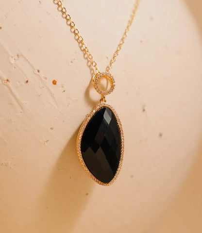 18K Gold-Plated Natural Stone Necklaces – Drops of Light Collection PHOEBE'S 