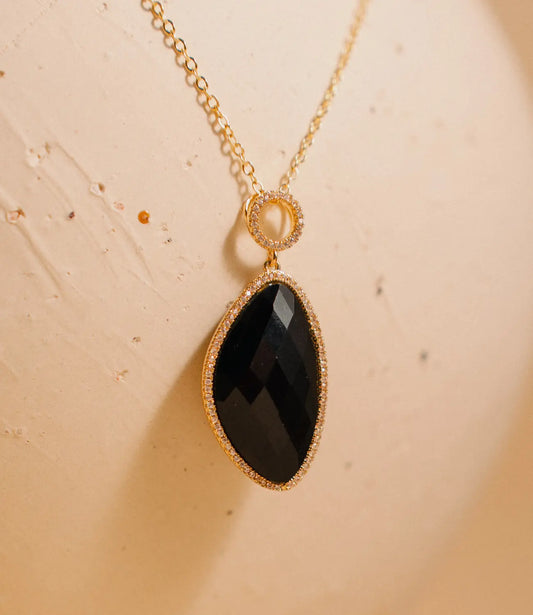18K Gold-Plated Natural Stone Necklaces – Drops of Light Collection PHOEBE'S 