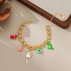 18k Gold Plating Bracelet with Charming Colorful Cat Charms PHOEBE'S