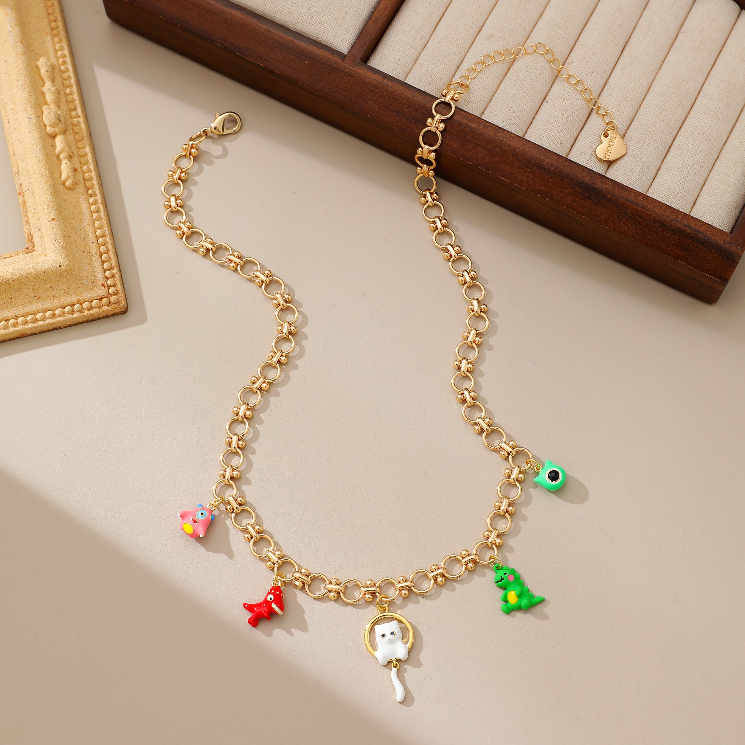 18K Gold Plated Animal Charms Necklace