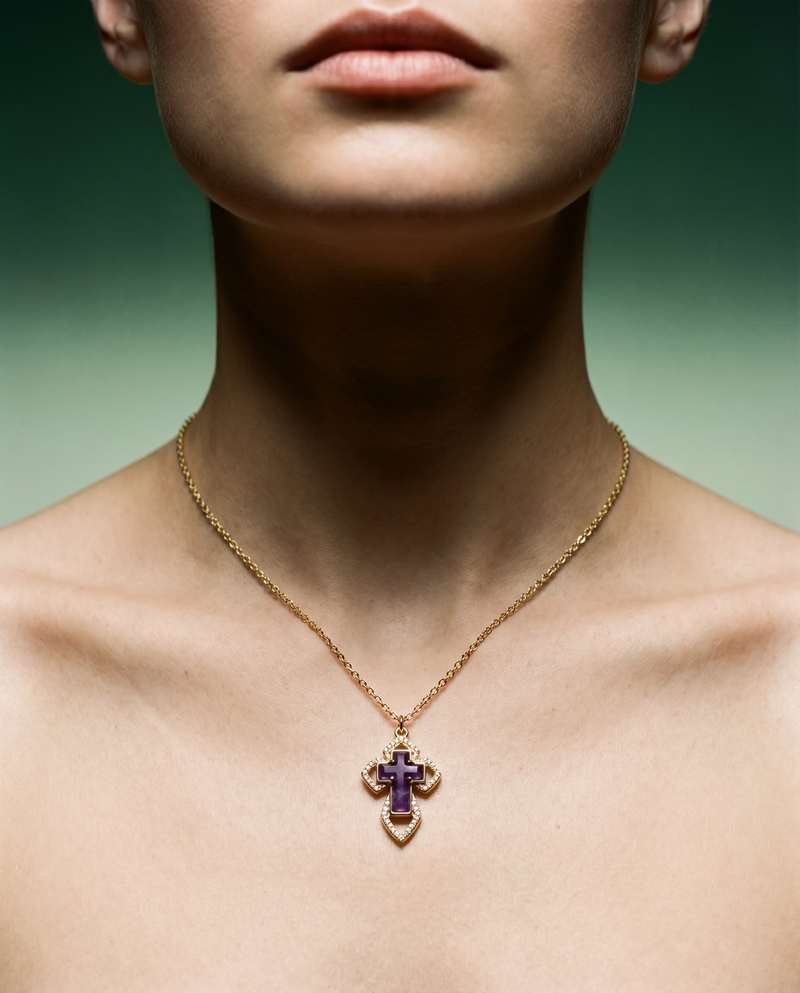 Gemstone Cross Necklace