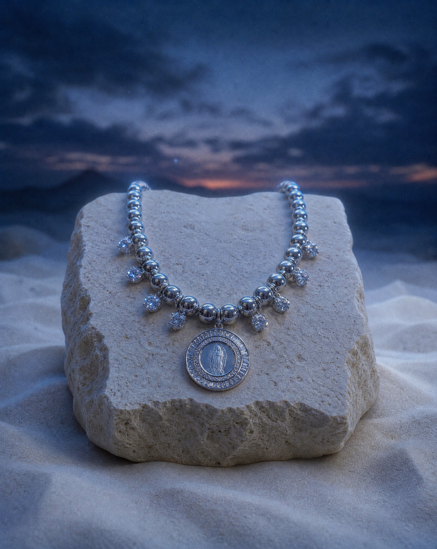Miraculous Virgin Mother of Pearl Necklace