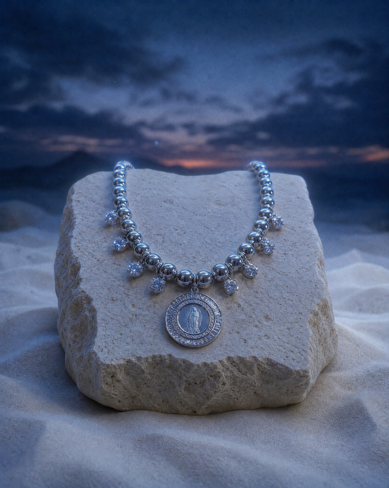 Miraculous Virgin Mother of Pearl Necklace