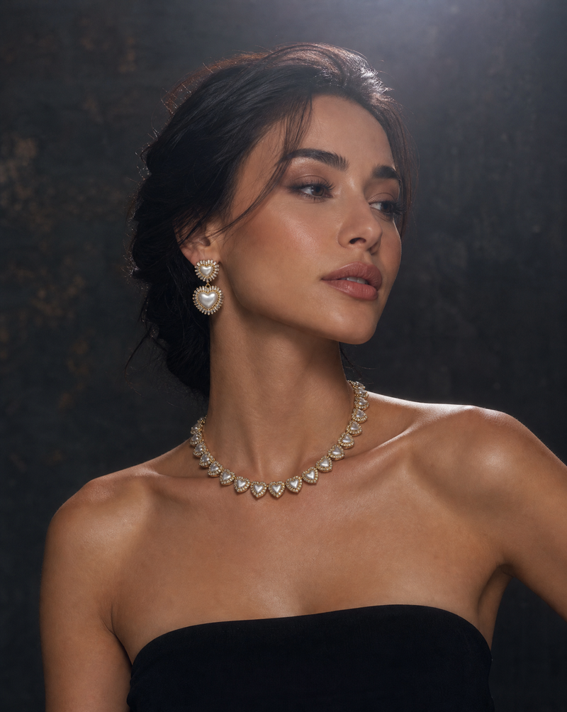Luminous Hearts Set – Necklace and Earrings