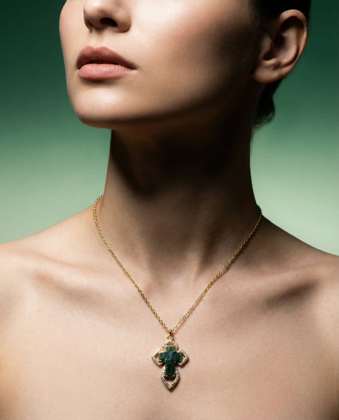 Gemstone Cross Necklace