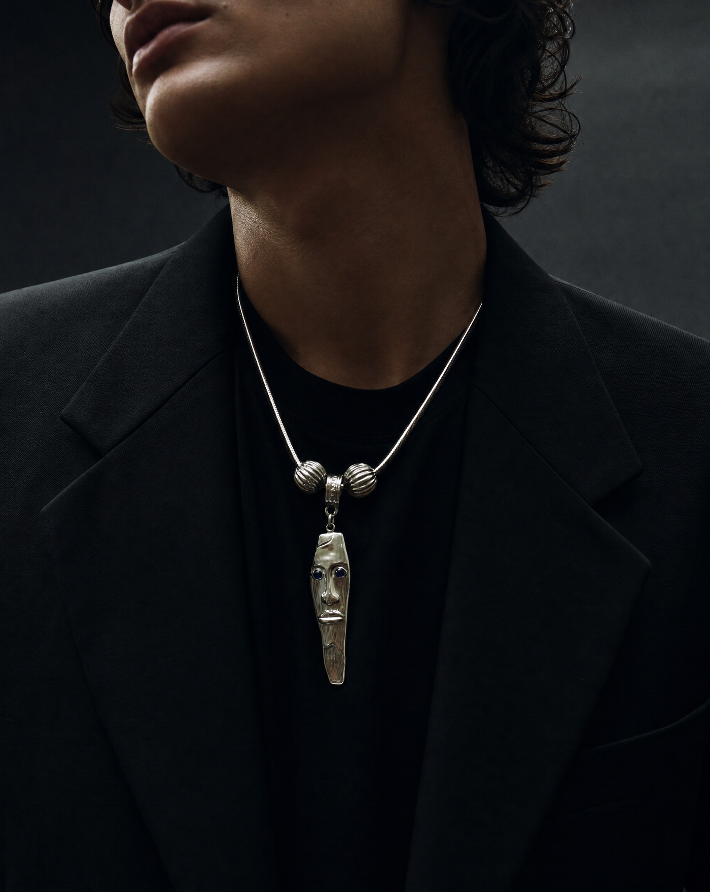 Sculptural Face Necklace | Boho Statement Jewelry