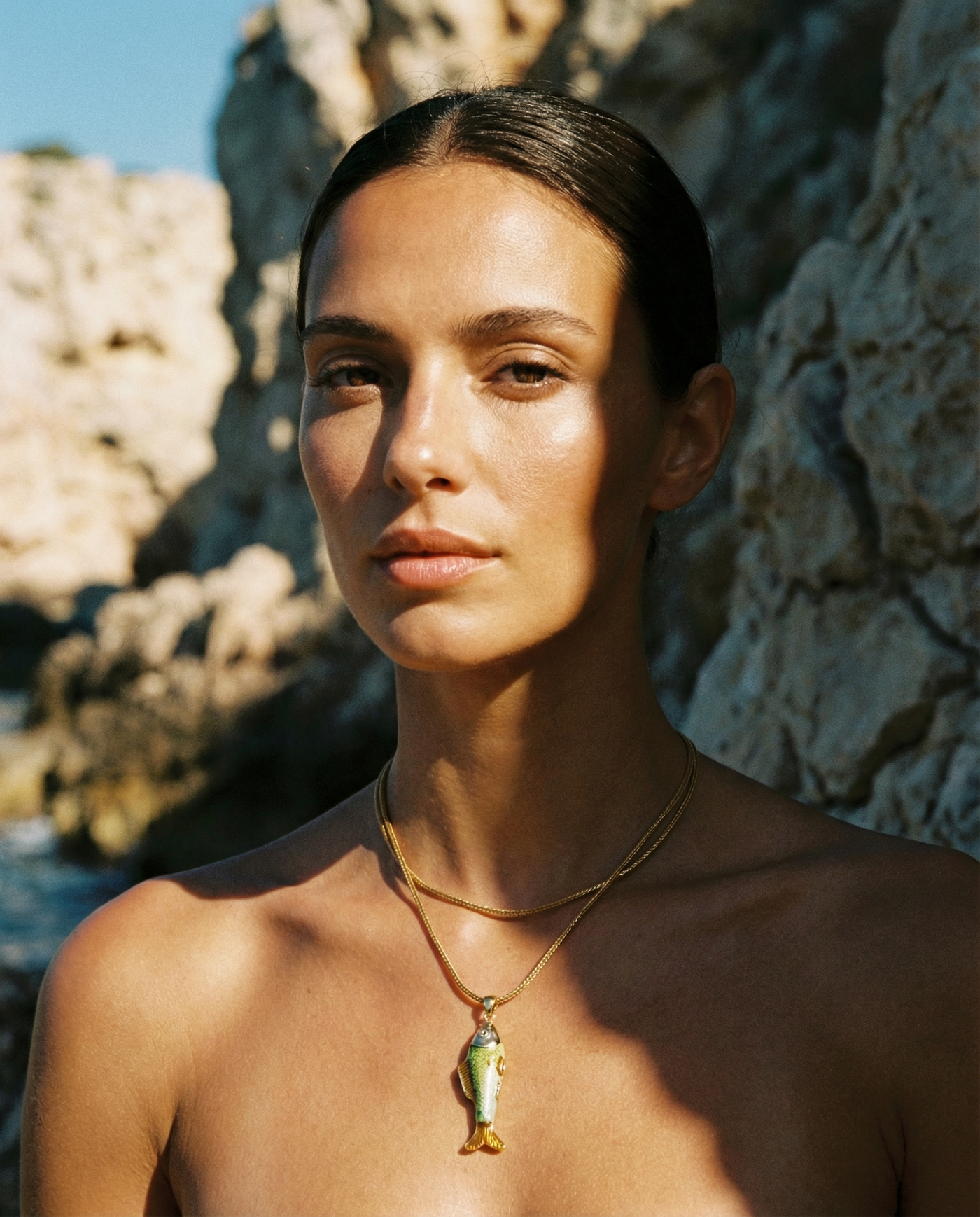 Mediterranean fish pendant necklace