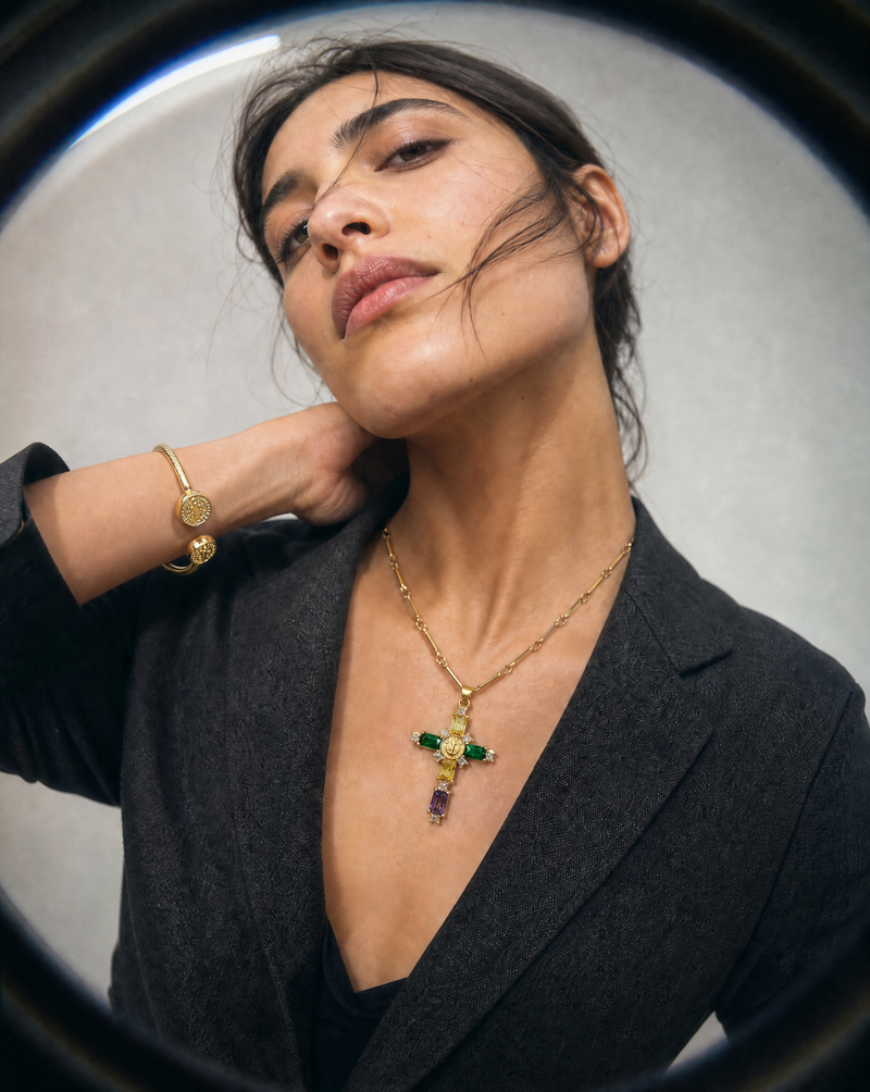 Saint Benedict Cross Necklace & Cuff Set | Faith Jewelry