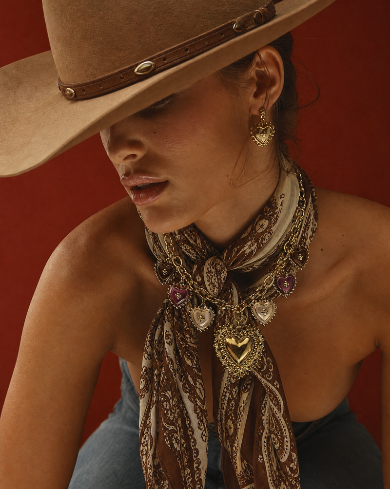 Maximalist Hearts Charms Necklace | Statement Chain Necklace