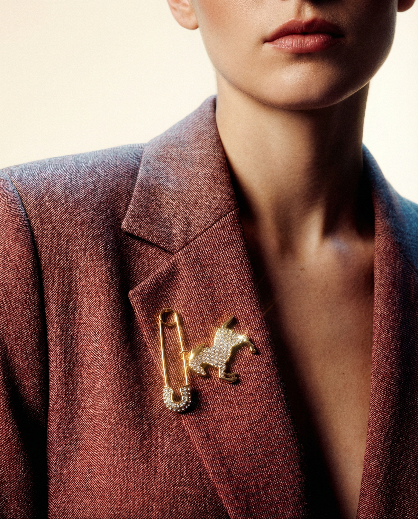 Running Horse Safety Pin Brooch
