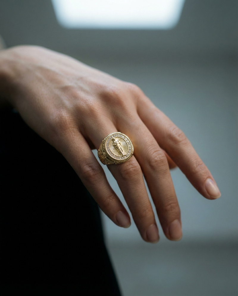 Jesus Medallion Statement Ring