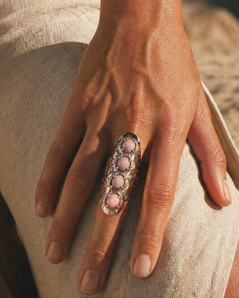 Pink Shell Statement Ring