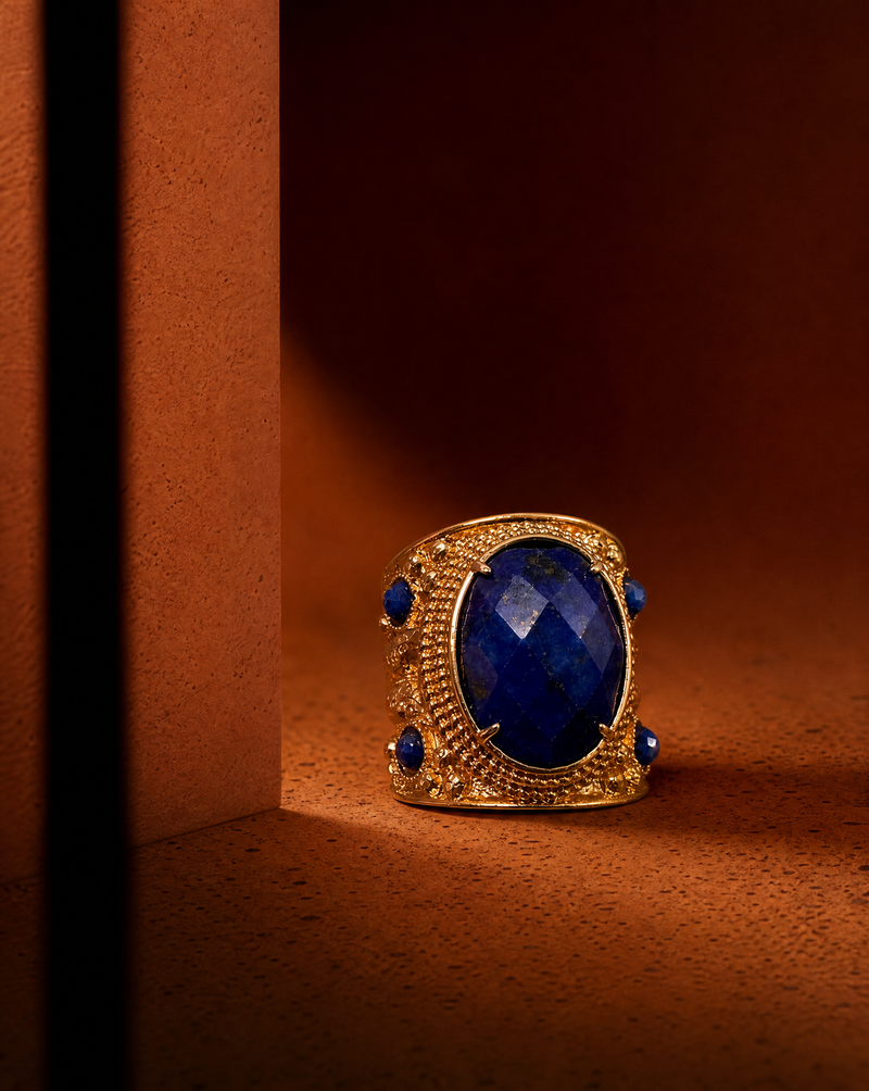 Lapis Lazuli Chunky Statement Ring | Maximalist Wholesale
