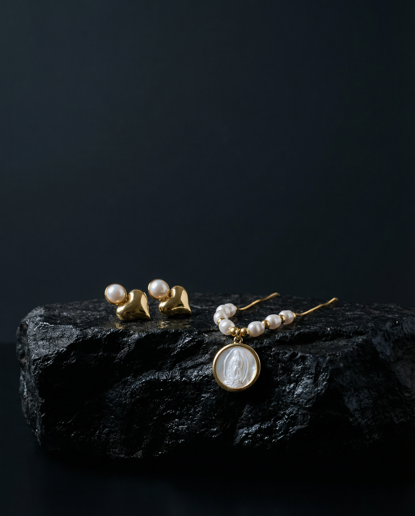 Catholic Pearl Jewelry Set