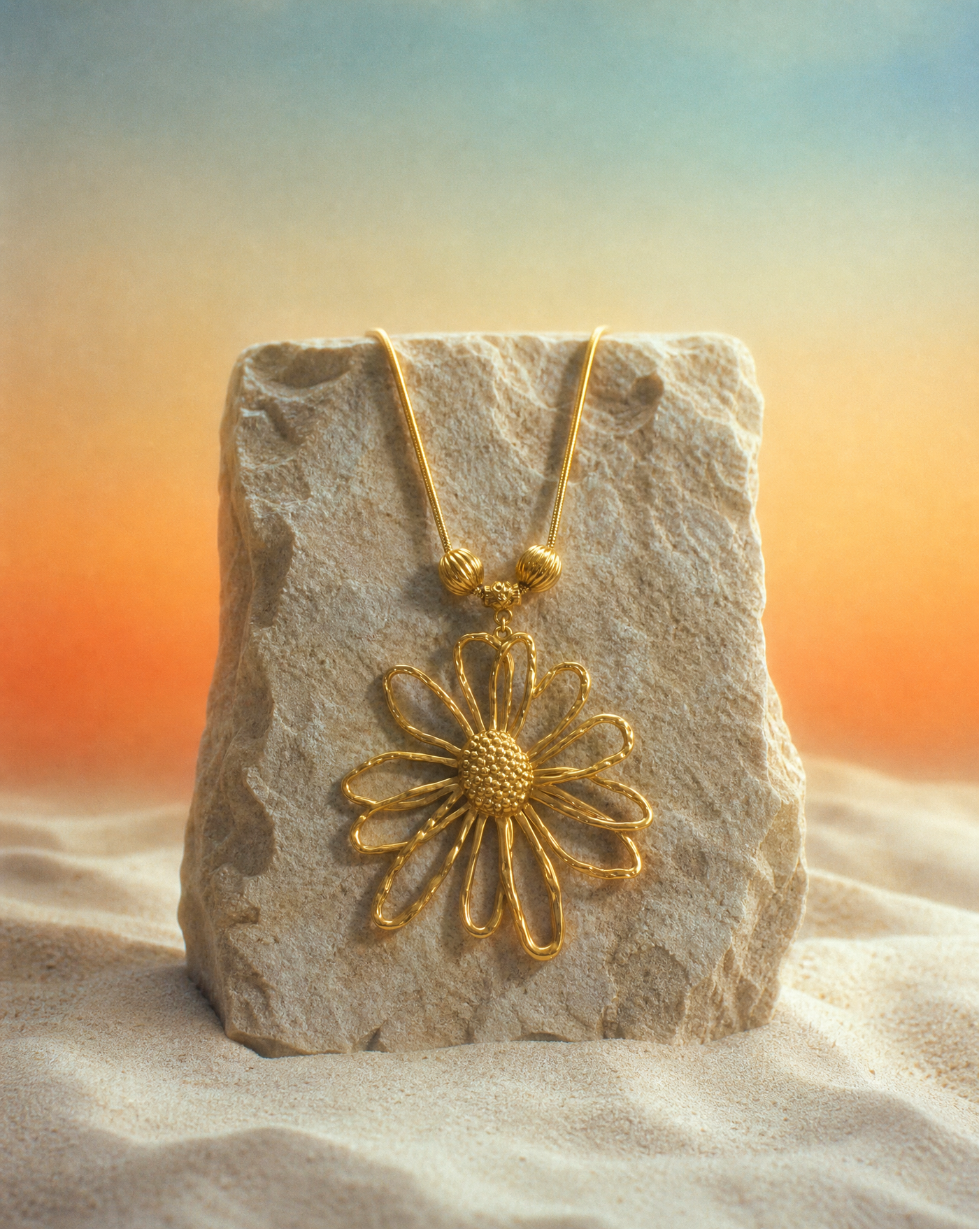 Daisy Flower Necklace | Statement Boho Jewelry Handmade