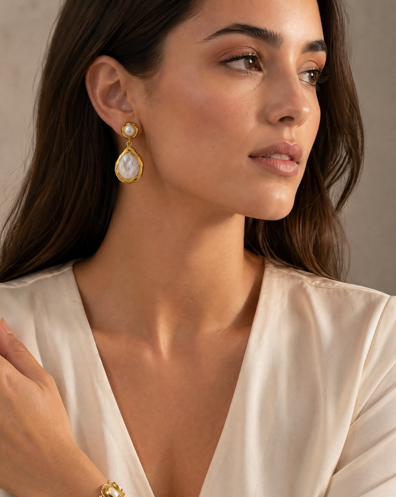 Baroque Pearl Jewelry Set · Natural Freshwater Pearl · Bridal Luxury