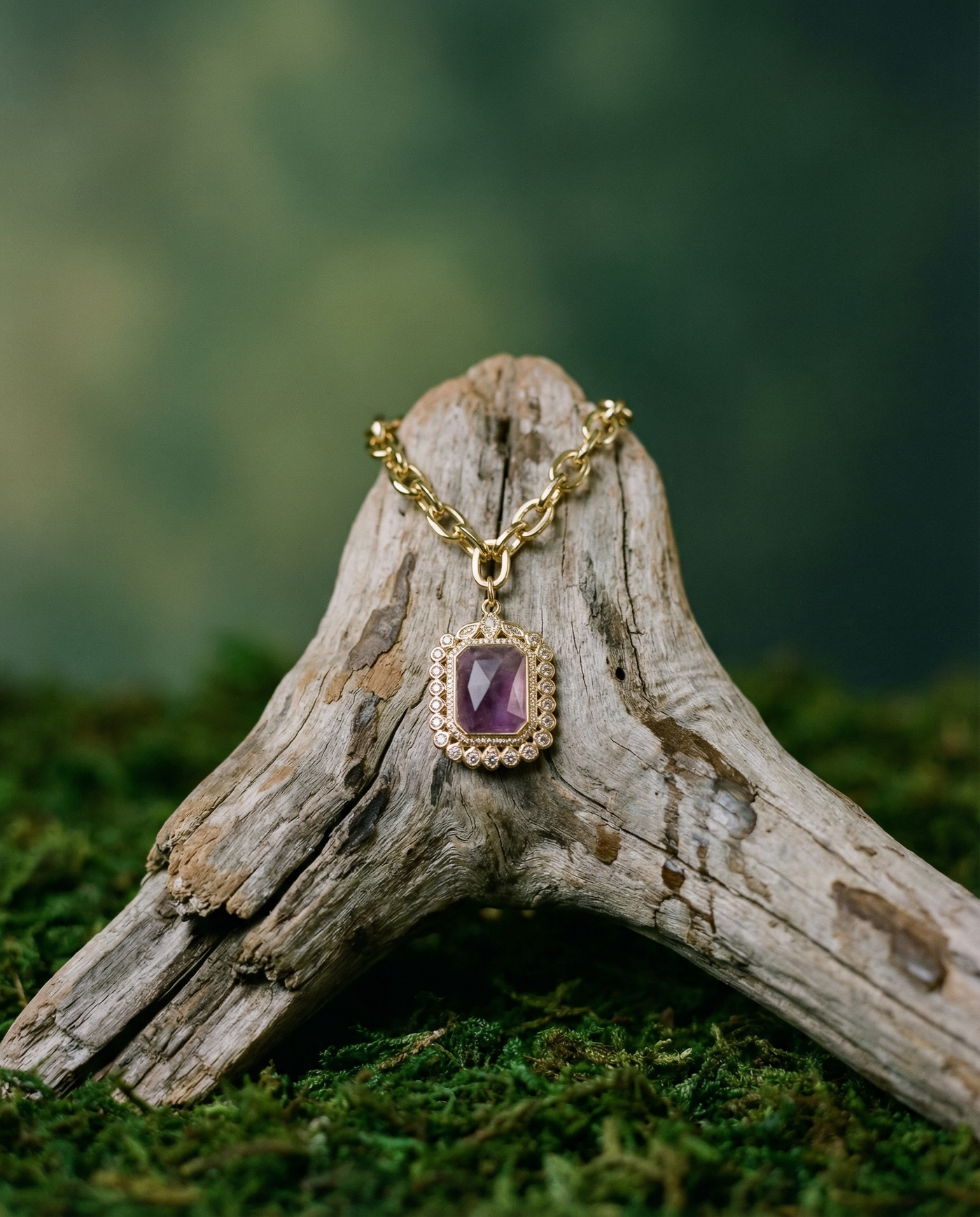 Maximalist Necklace with Large Natural Stone