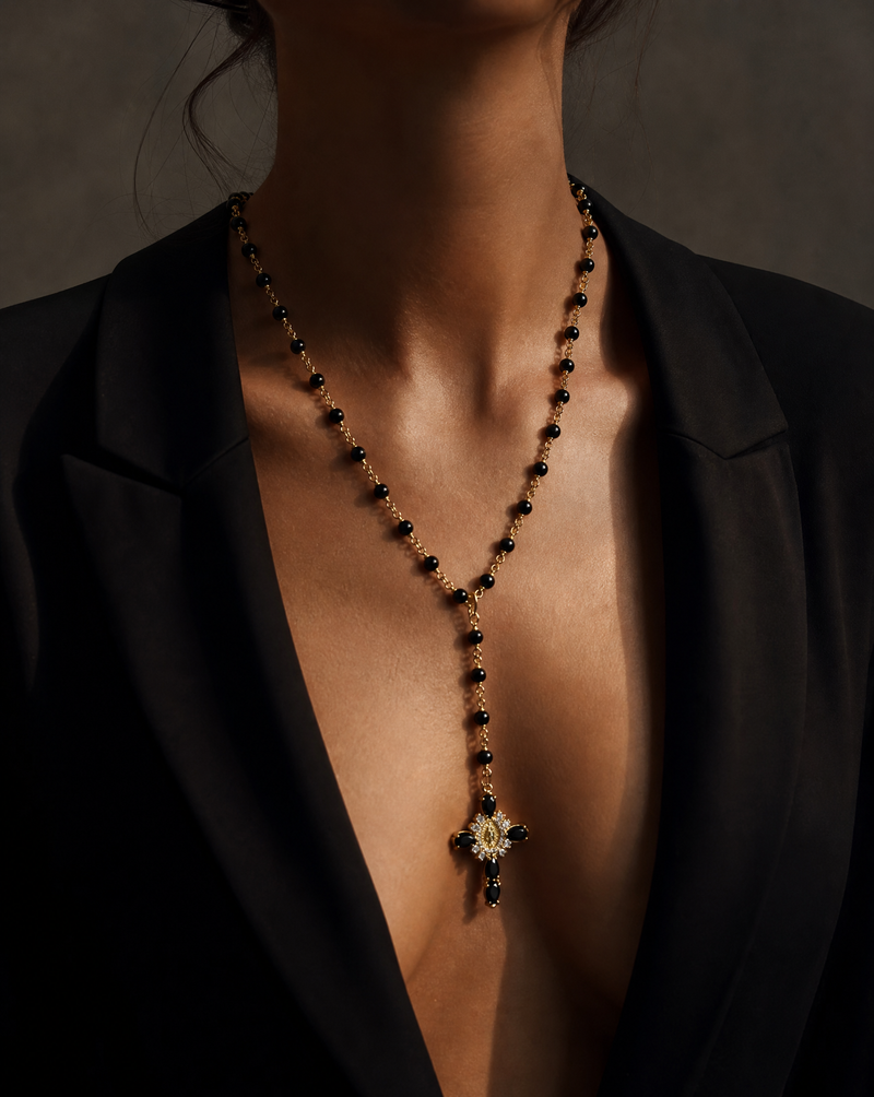 Midnight Rosary Necklace
