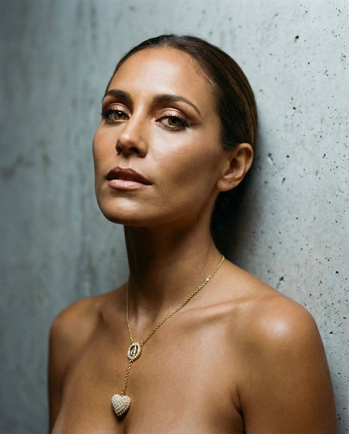 Virgin Mary Necklace with Heart · Minimalist Devotion