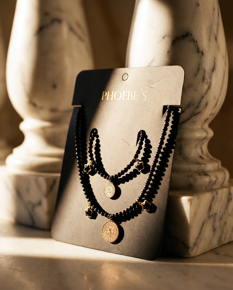 Black Tourmaline & St. Benedict Protection Set · Owner & Pet