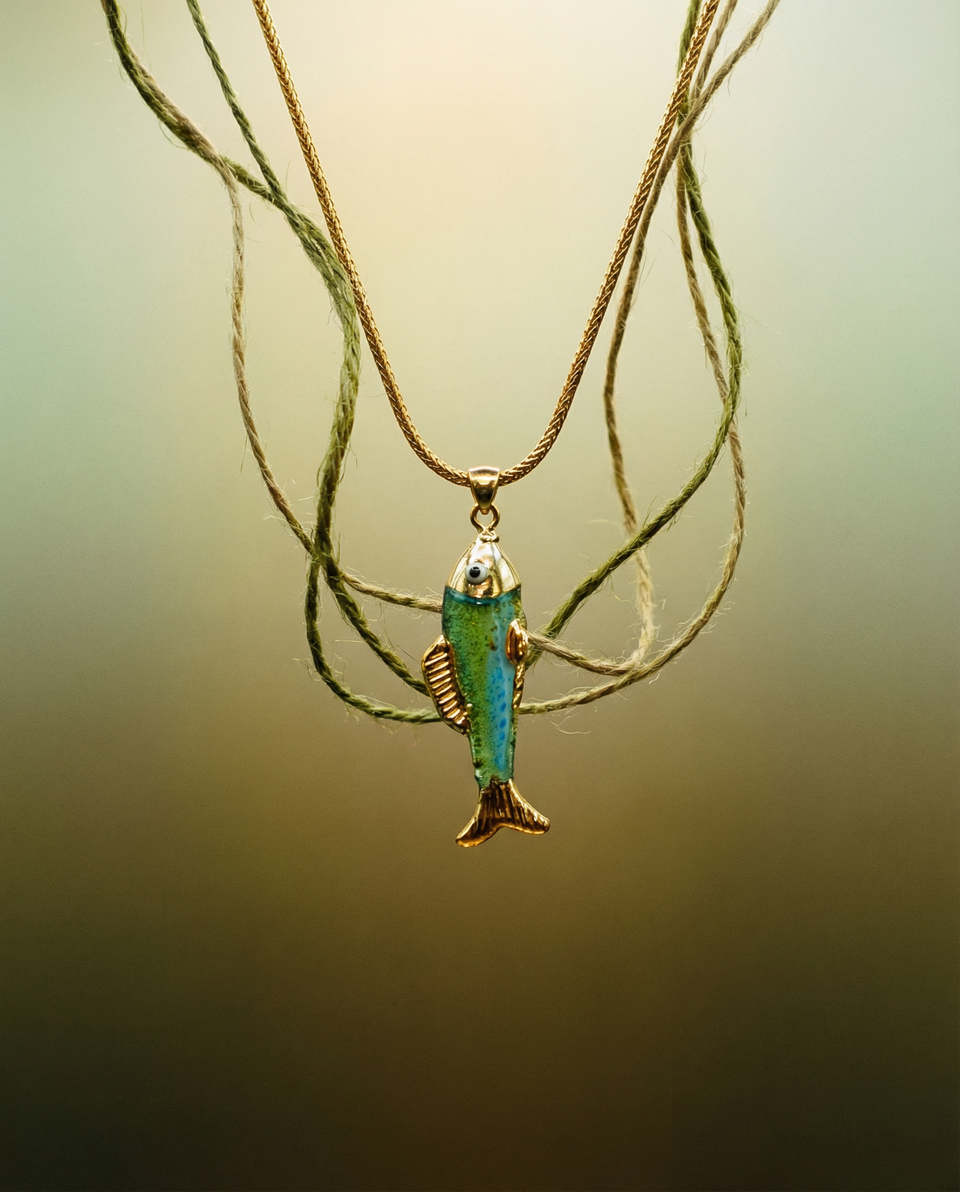 Mediterranean fish pendant necklace