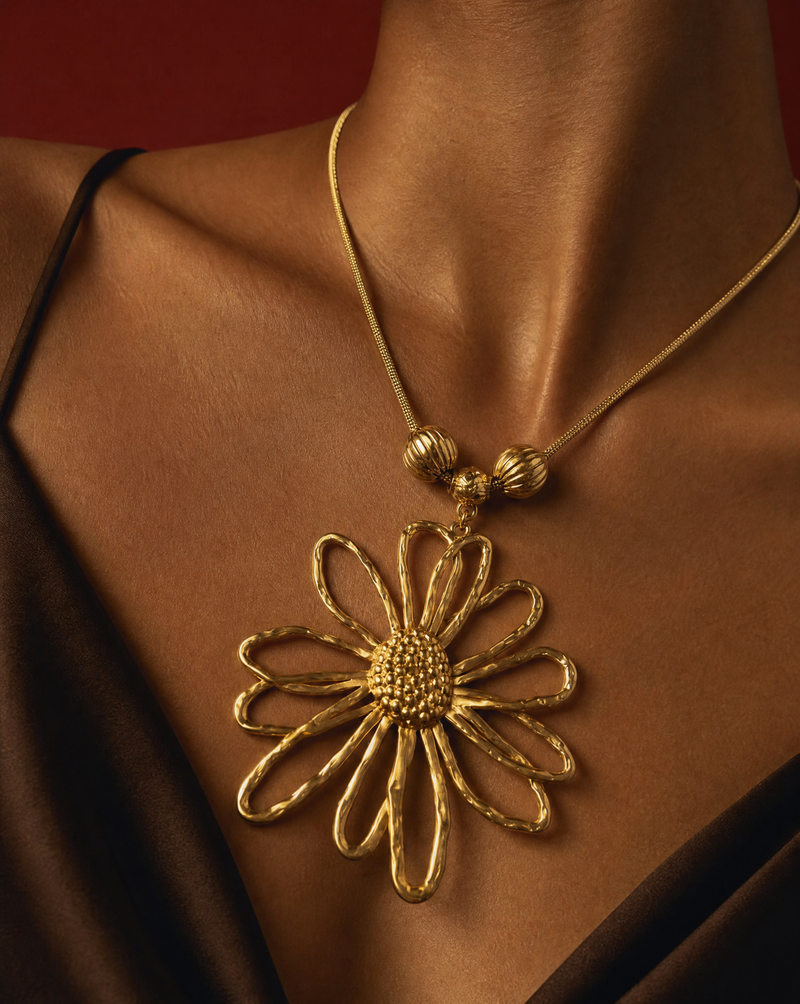 Daisy Flower Necklace | Statement Boho Jewelry Handmade