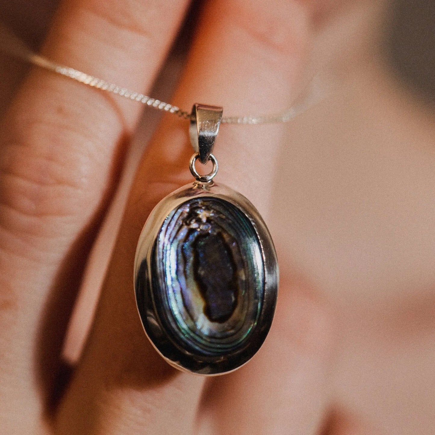 Abalone Necklace, Silver 925 Jewelry, Unique Gift