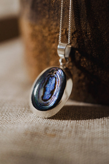 Abalone Necklace, Silver 925 Jewelry, Unique Gift