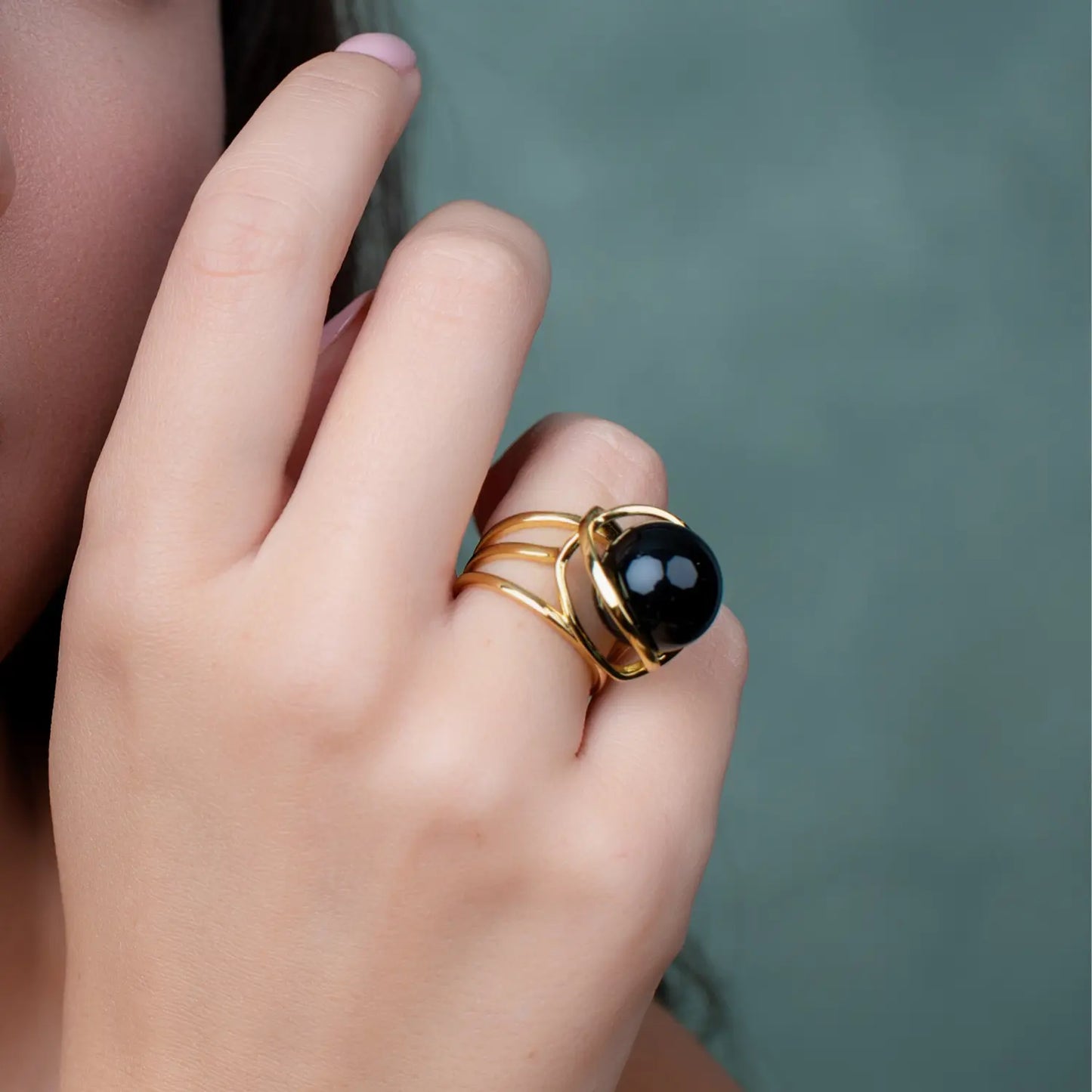 Adjustable Rotating Ring with Natural Stones PHOEBE'S 