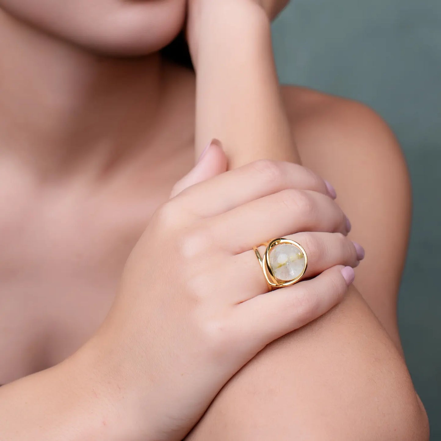 Adjustable Rotating Ring with Natural Stones PHOEBE'S 