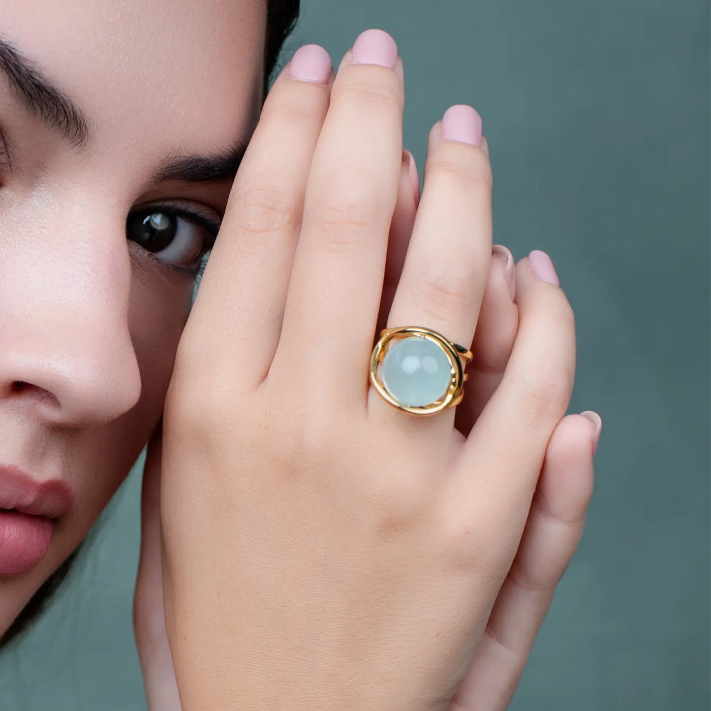 Adjustable Rotating Ring with Natural Stones PHOEBE'S 