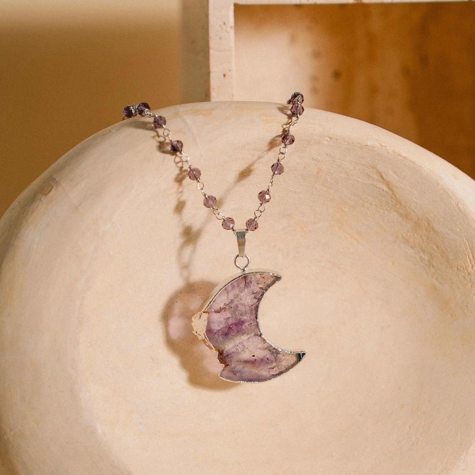 Amethyst Necklace, Beaded Necklace, Gift for Her