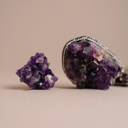 Amethyst Crystal Set Jewelry, Serenity Stone, Spiritual Protection