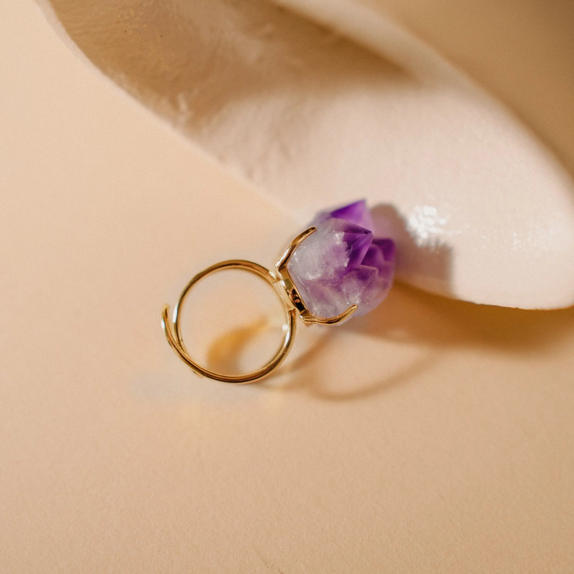 Amethyst Ring, Birthstone Ring, Crystal