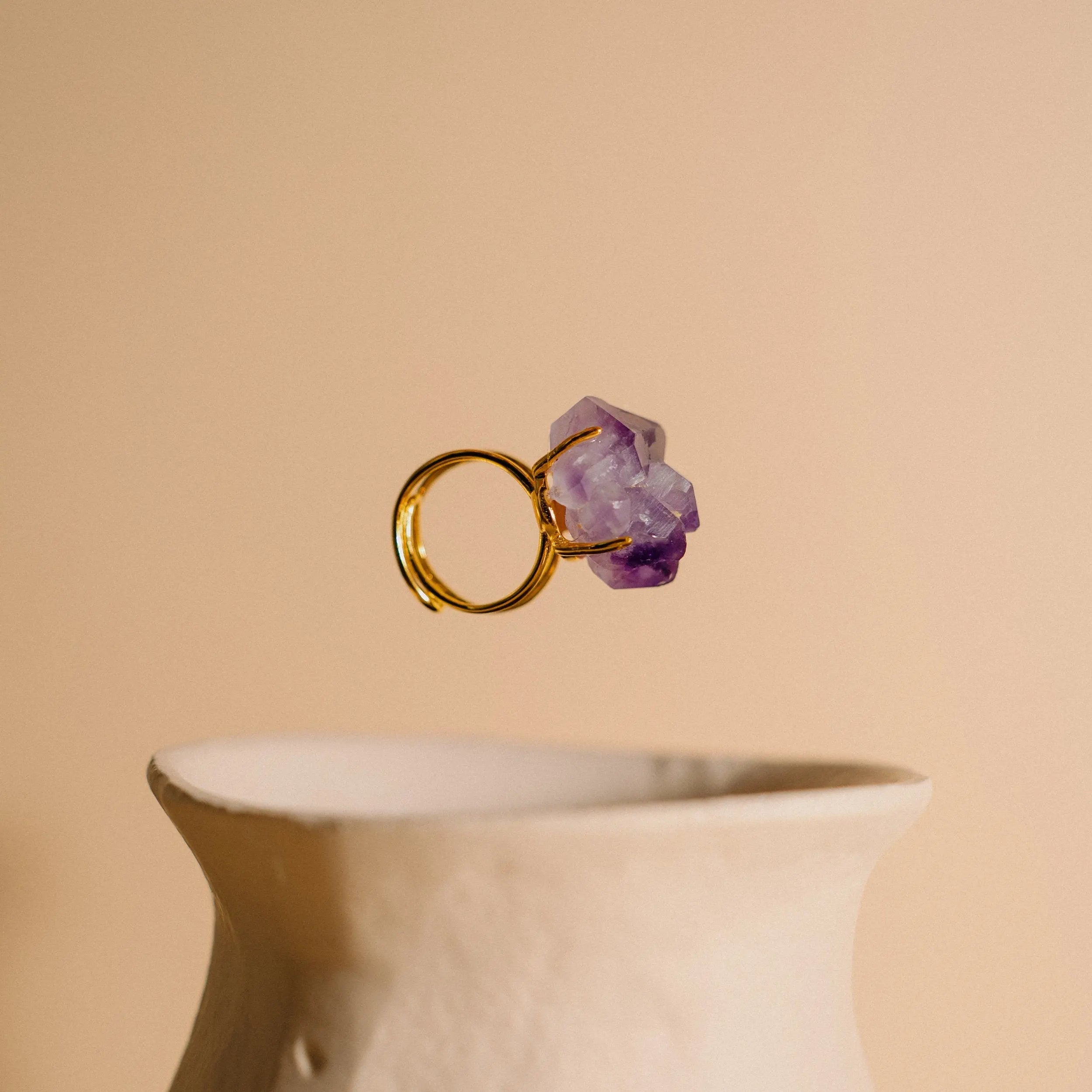 Amethyst Ring, Birthstone Ring, Crystal