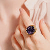 Amethyst Ring, Gold Gemstone Ring, Birthstone Gift