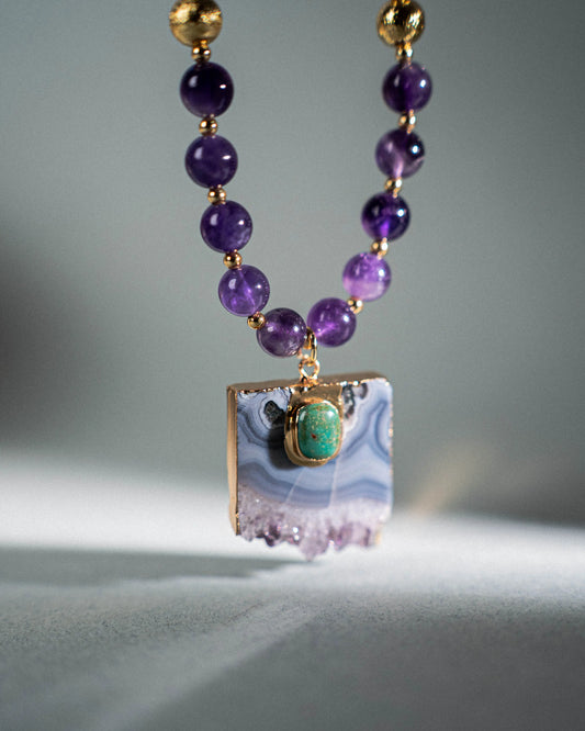 Amethyst and Agate Necklace – Elegance, Energy and Sophistication PHOEBE'S 